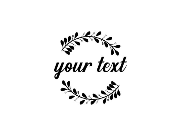 Circle Leaves Black Flourish Frame Logo Design