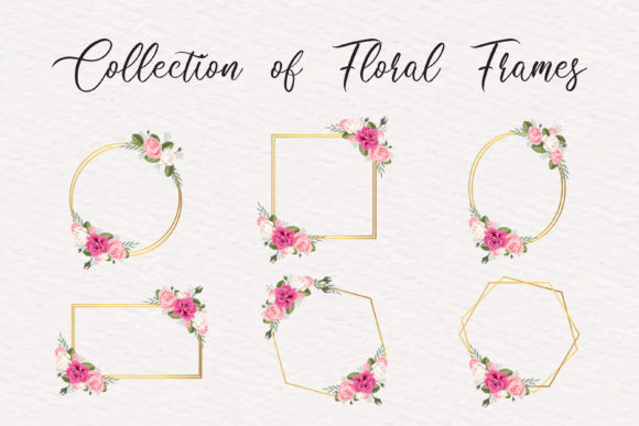 Collection of Floral Frames for Design