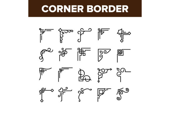 Corner Border Collection Elements Icons: A Decorative Frame Kit