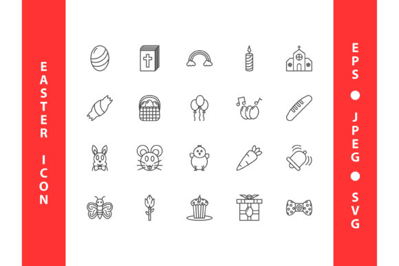 Easter Icon Set: Elevating Your Spring Designs with Precision and Style