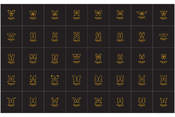 Gold Butterfly Logo on Black Background