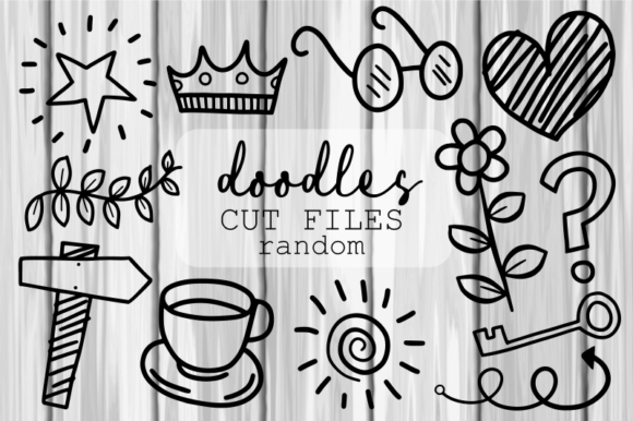 Hand Drawn Random Doodle Icons Cut Files