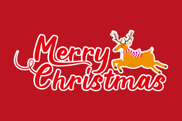 Jumping Stag Xmas Sticker: A Festive Design Asset for Creators