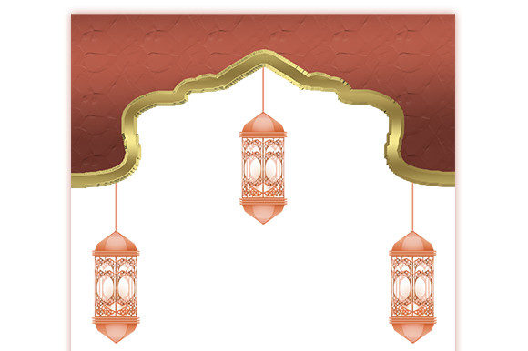 Modern Islamic Border Red Color Design