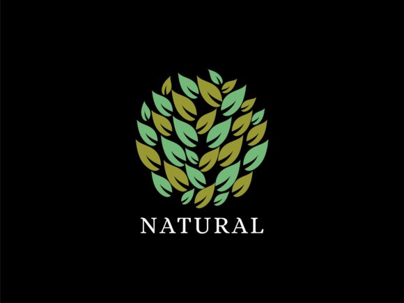 Natural Leaves Green Ecology Logo Design