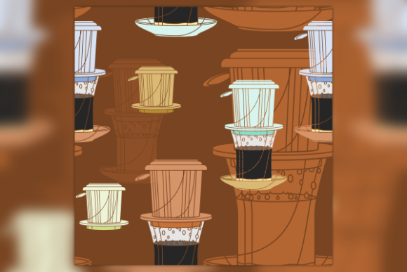Pattern of Vietnamese Coffee with Saucer