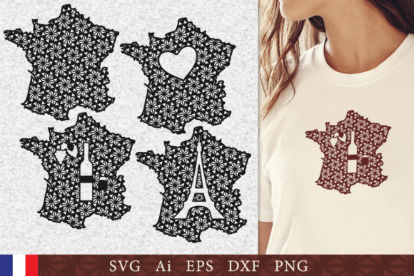 Silhouette of France with a Pattern. SVG: The Ultimate Design Resource for Creative Projects
