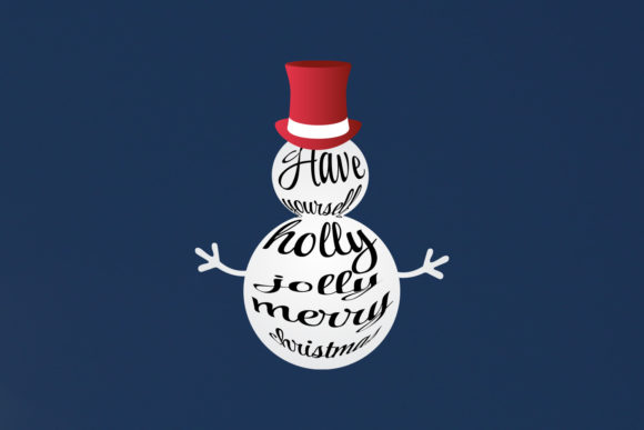 Snow Man with Hat Clip Art for Festive Designs