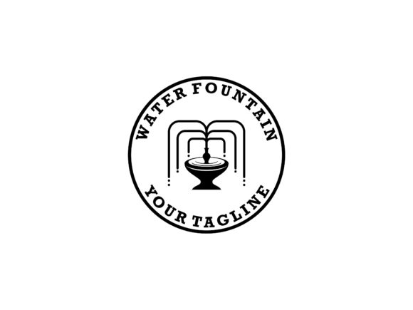 Water Fountain Circle Vintage Black Logo: A Versatile Design Asset for Creative and Professional Use